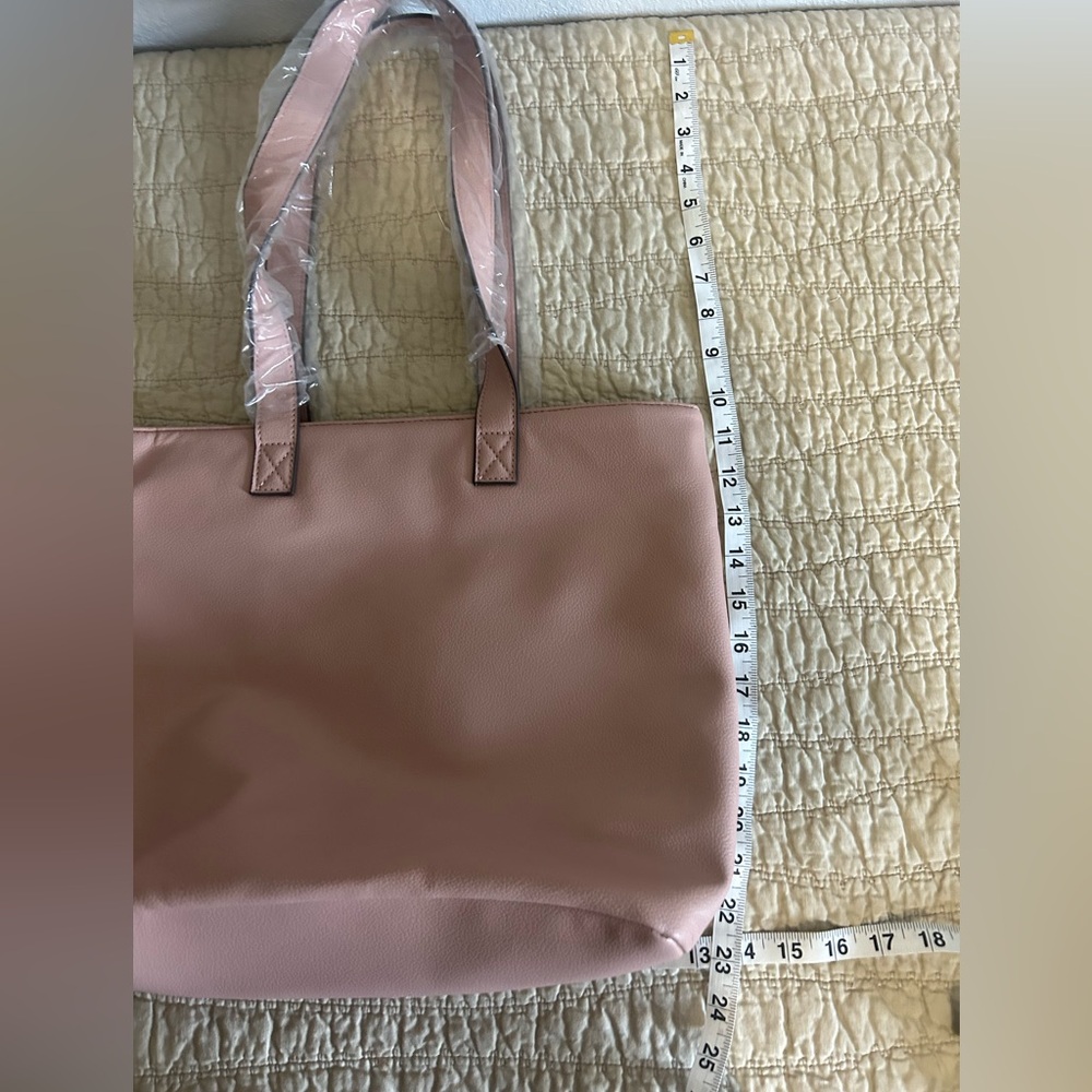 London Fog Inaba Blush Front Zip Pocket Tote Handbag NWT - Picture 4 of 9